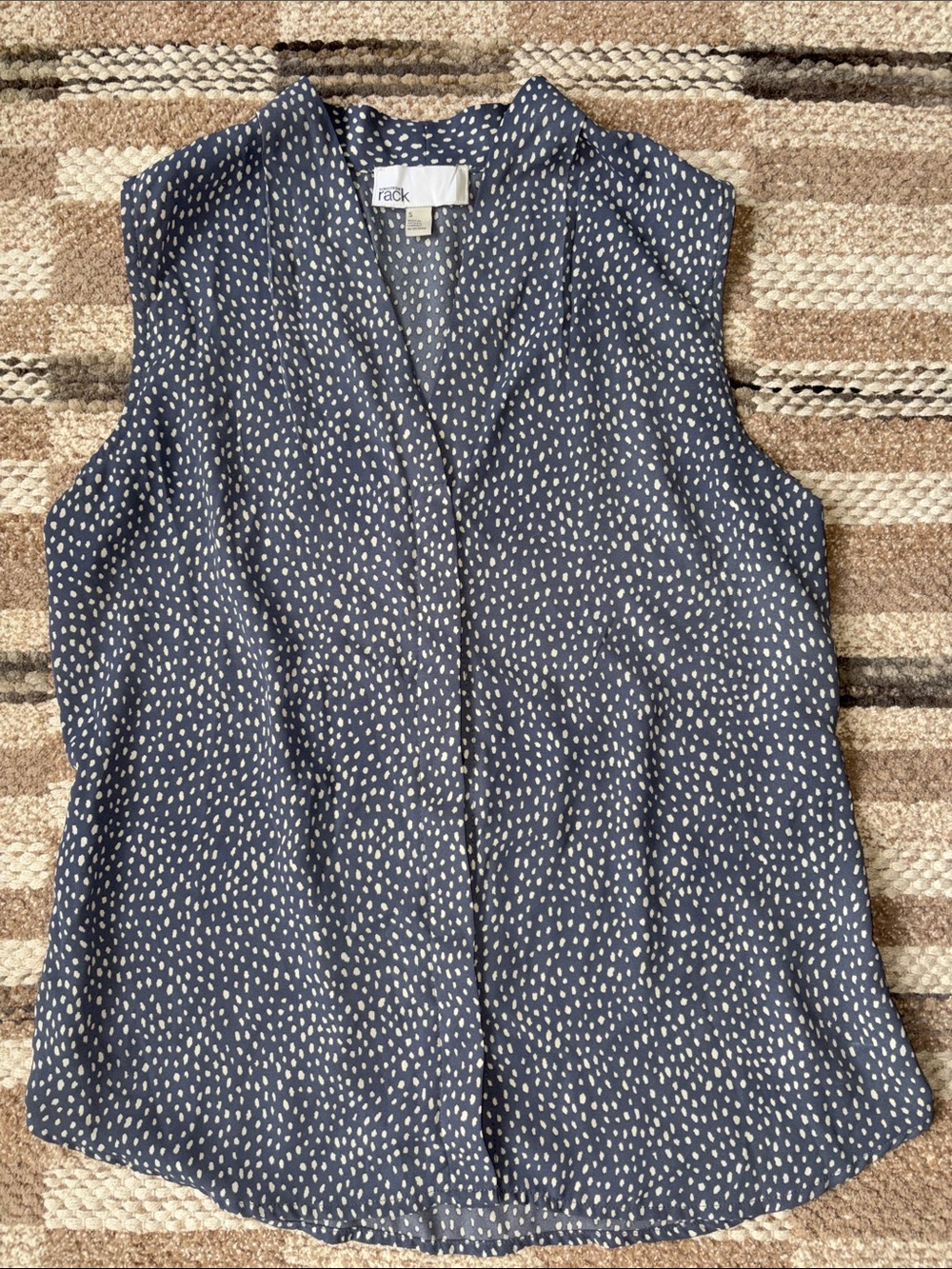 Rack Sleeveless Slate Blue Printed V-Neck Camisole